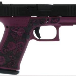 Glock 43X MOS FXD Black Cherry w/front rails-engrave Glock and Roses -  3.41" Barrel, 10 Rounds, Glock Fixed Rear Sights